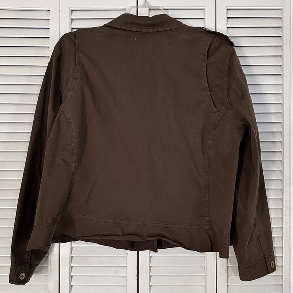 Sejour - Sz 22W Olive Green Moto Jacket With Zippered Pockets - Picture 4 of 5